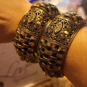 Gold with rheinstones bracelets